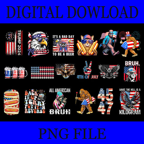 Bundle 4th Of July PNG, Bigfoot 4th Of July PNG, Eagle 4th Of July PNG