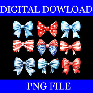 Coquette Bows 4TH Of July PNG