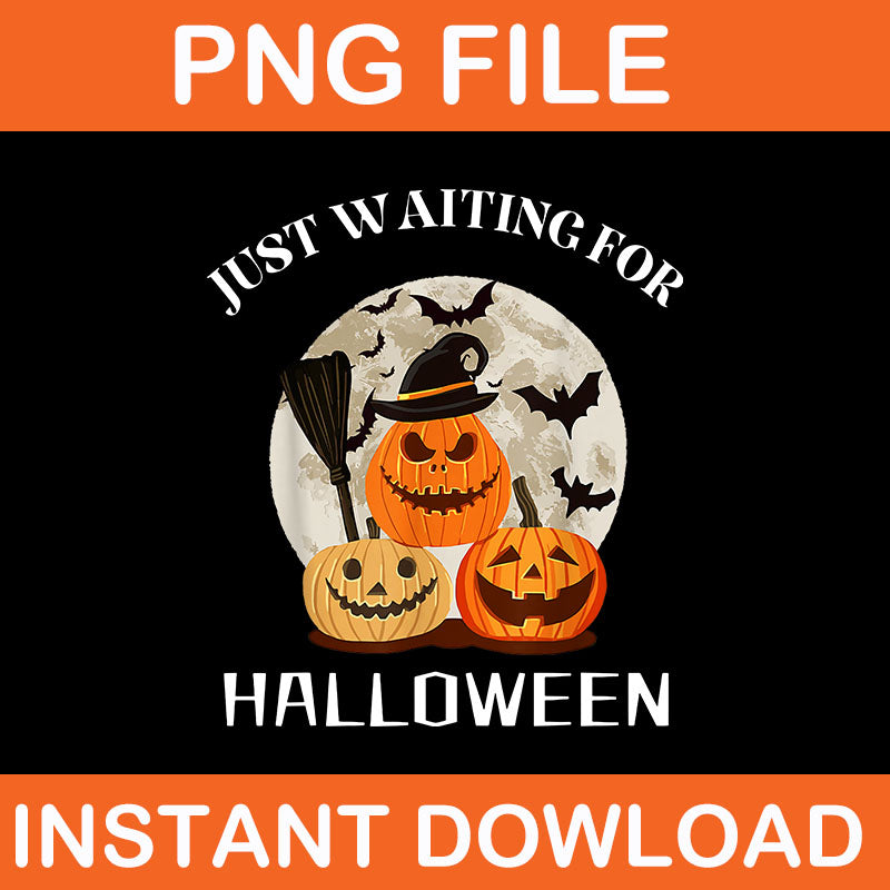 Just Waiting For Halloween Pumpkins PNG