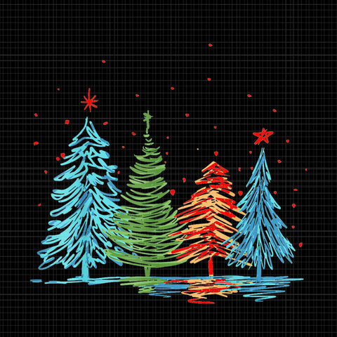 Vintage Christmas Trees Png, Hand Drawing Christmas Trees Png, Tree Christmas Png
