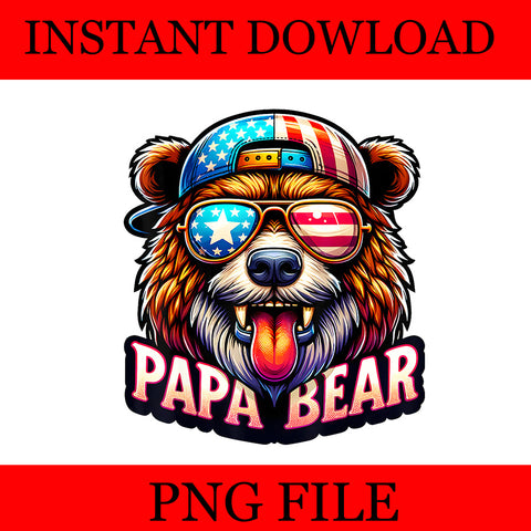 Papa Bear Flag PNG, Beer Best Dad PNG, Papa Bear 4TH Of July PNG