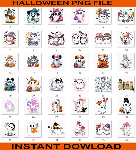 Bundle ghost halloween png, halloween cute ghost coffee png, trendy bougie boo png, ghost spooky vibes png, cute ghost png t shirt vector file