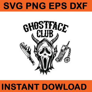 Ghost Face Club Halloween SVG