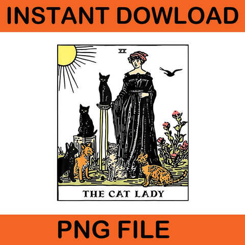 The Cat Lady Tarot Card PNG