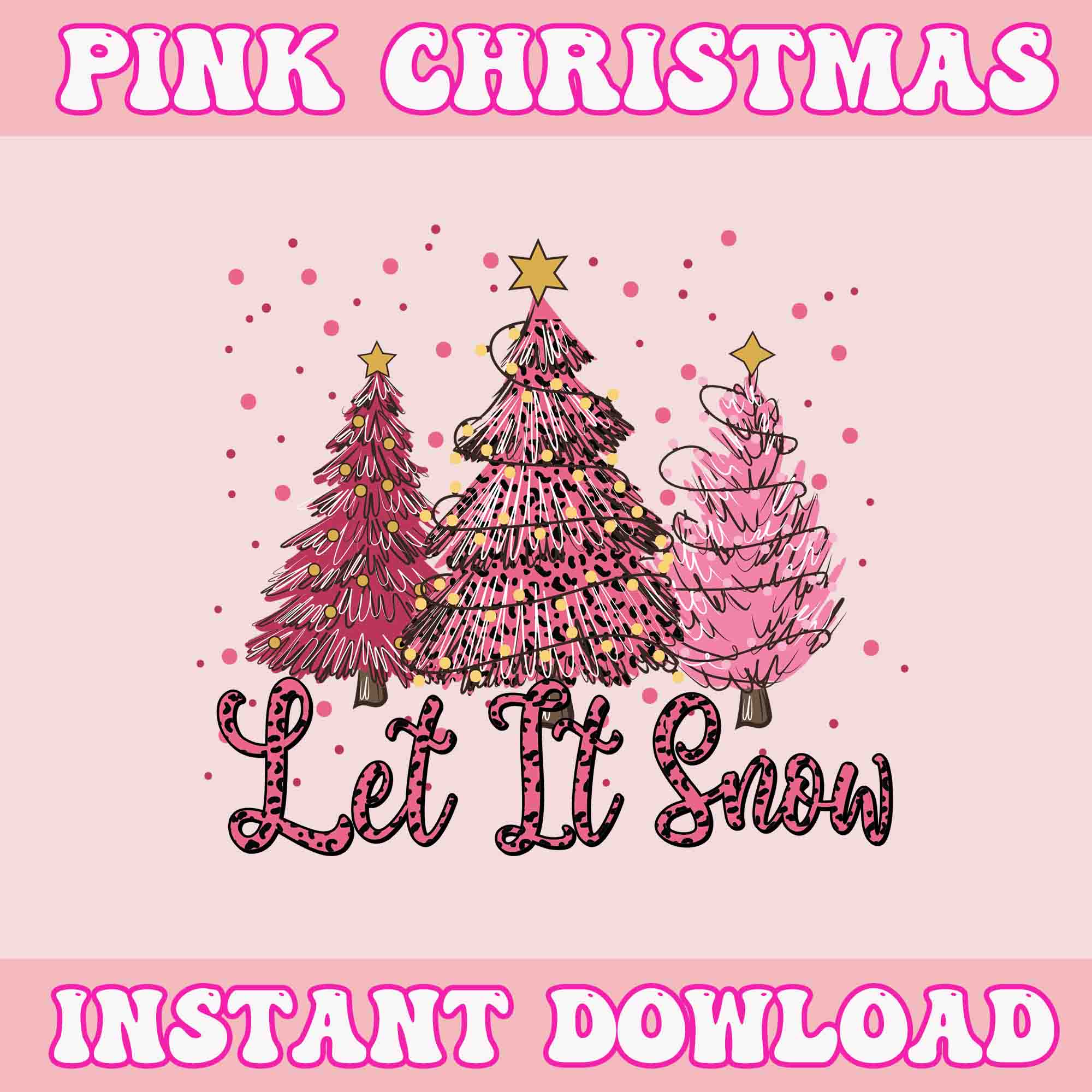 Let It Snow Svg, Pink Christmas Svg, Pink Winter Svg, Pink Santa Svg, Pink Santa Claus Svg, Christmas Svg