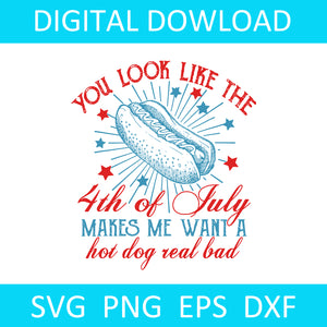 You Look Like 4th Of July Makes Me Want a Hot Dog Real Bad SVG