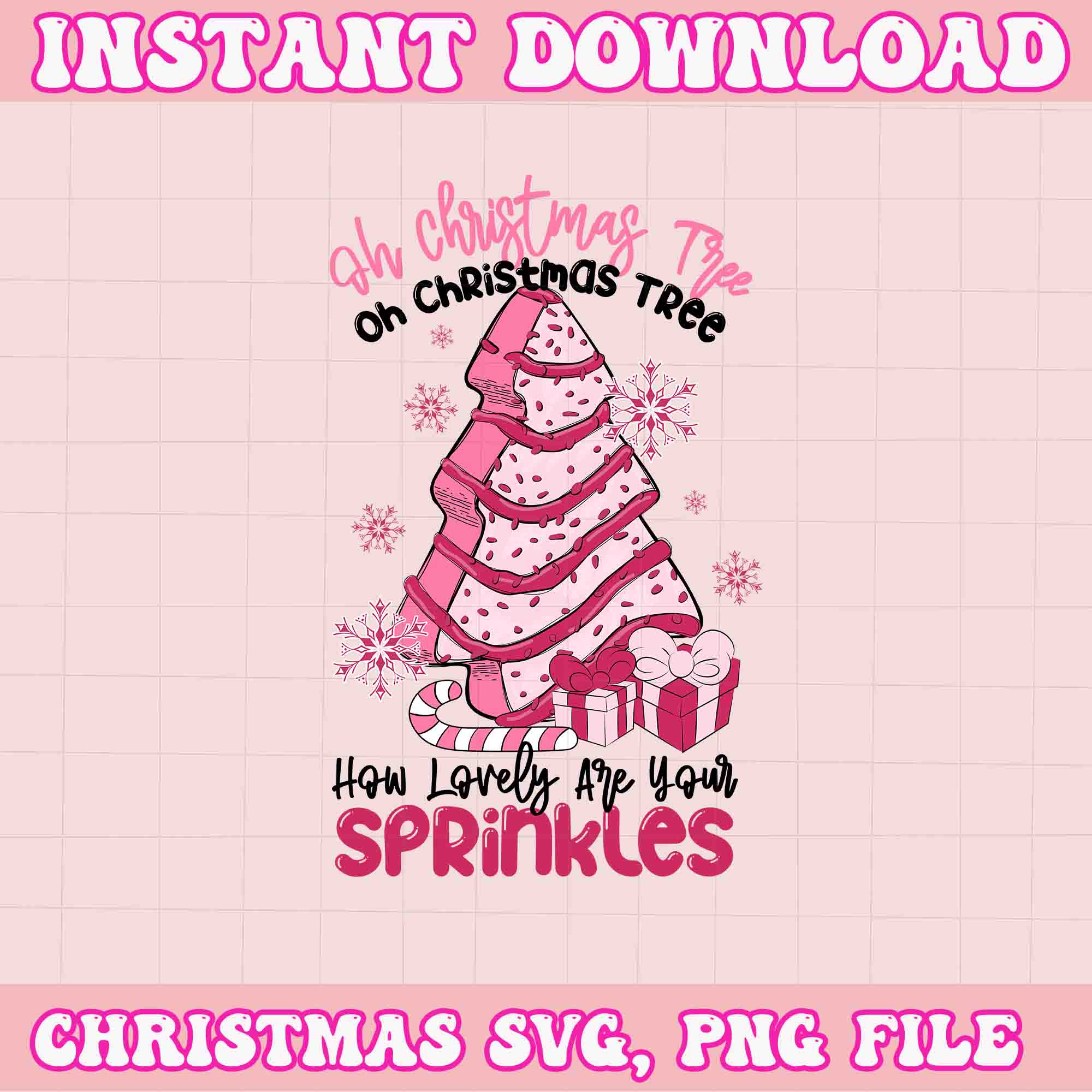 Oh Christmas Tree How Lovely Are Your Sprinkles Tree Cake Christmas Svg, Pink Christmas Svg, Pink Winter Svg, Pink Santa Svg, Christmas Vibes, Pink Santa Claus Svg, Pink Cake Svg, Pink Tree Svg