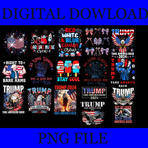 Bundle 4th Of July PNG, Trump Take America  Back PNG