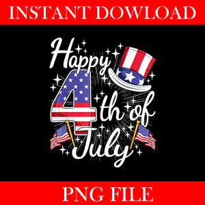 Happy 4th Of July Patriotic American Flag USA PNG