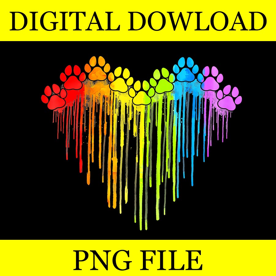 Dog Paws Heart LGBT PNG,  Dog Lover Gay Pride LGBT PNG