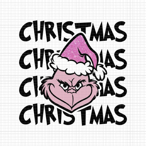 Face Grinch Christmas Png, Pink Grinch Png, Pink Christmas Png, Pink Grinchmas Png, Ginchmas Png
