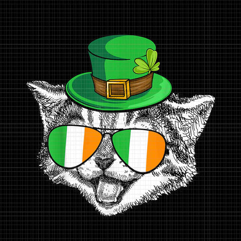 Cat Irish Flag St Patrick's Day Ireland Png, Cat Irish Png, Cat Patrick Day Png