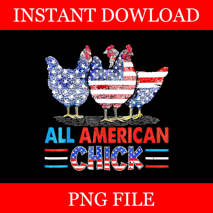 All American Chick PNG, Chicken 4th Of July PNG