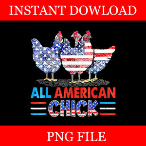 All American Chick PNG, Chicken 4th Of July PNG