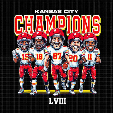 Kansas City Super Bowl Champions 2024 Png, Chiefs Champions LVIII Png, Chiefs Football Team Png