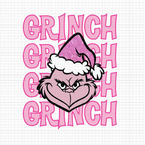 Face Grinch Christmas Png, Pink Grinch Png, Pink Christmas Png, Pink Grinchmas Png, Ginchmas Png