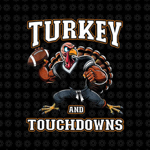 Turkey and Touchdowns Youth Png, Turkey Png, Thanksgiving Day Png, Turkey and Touchdowns Png