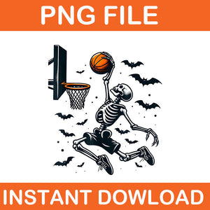 Basketball Skeleton Halloween PNG, Skeleton Basketball Player PNG