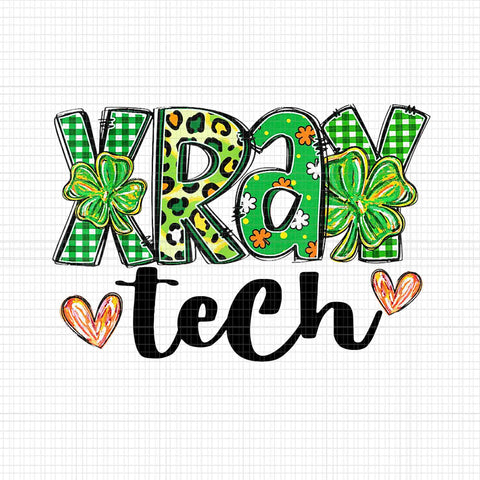 XRay Tech Leopard Shamrock Png, Radiology St. Patrick's Day Png, Xray tech Irish Png