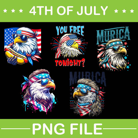 Eagle 4th Of July Patriotic PNG, Eagle Murica PNG,  Eagle Flag USA PNG 