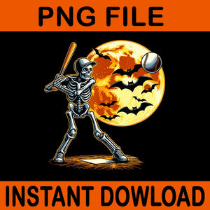 Baseball Skeleton Halloween PNG