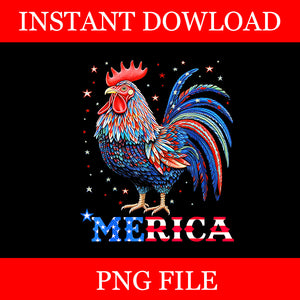 Chicken 4th Of July 2023 Patriotic Farmer American USA PNG