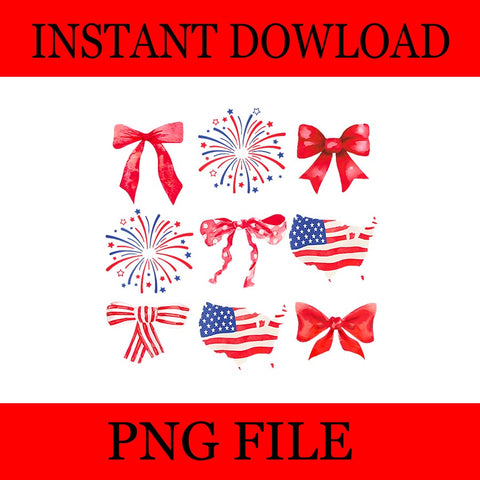 Coquette Bow 4th Of July USA PNG, Coquette Bow PNG