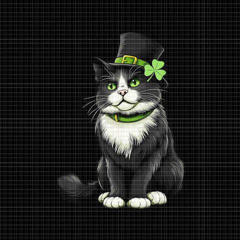 Cat St Patrick Day Shamrock Irish Png, Cat Irish Png, Cat Shamrock Png