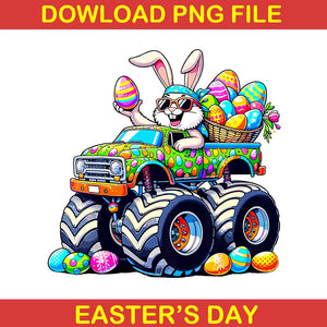 Easter Day Bunny Monster Truck Eggs Cool Rabbit Png