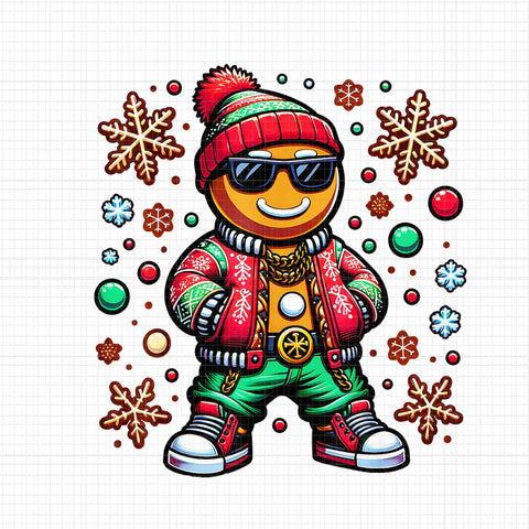 Hip Hop Gingerbread Man Png, Gingerbread X-Mas Png, Gingerbread Christmas Png