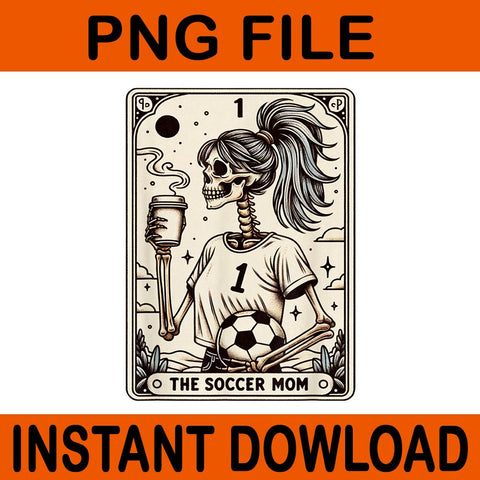 Soccer Mom Tarot Card PNG, Vintage Halloween Soccer Mama PNG