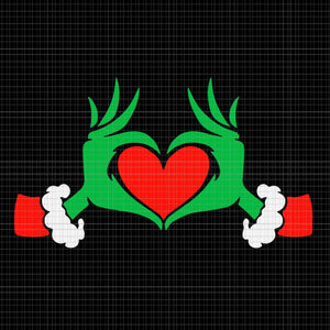 Elf With Cute Heart Hands Style Christmas Svg, Heart Hands Christmas Svg, Grinch Christmas Svg