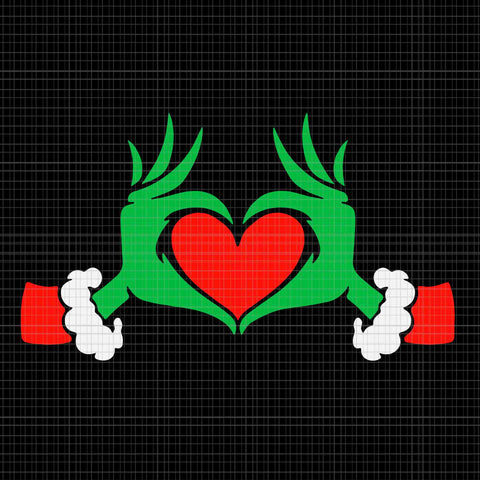Elf With Cute Heart Hands Style Christmas Svg, Heart Hands Christmas Svg, Grinch Christmas Svg