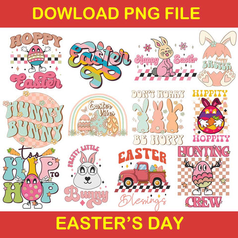 Hoppy Easter Png, Bunny Hunny Png, Don't Horry Be Hoppy Png, Easter Blessings Png, Hunting Crew Png