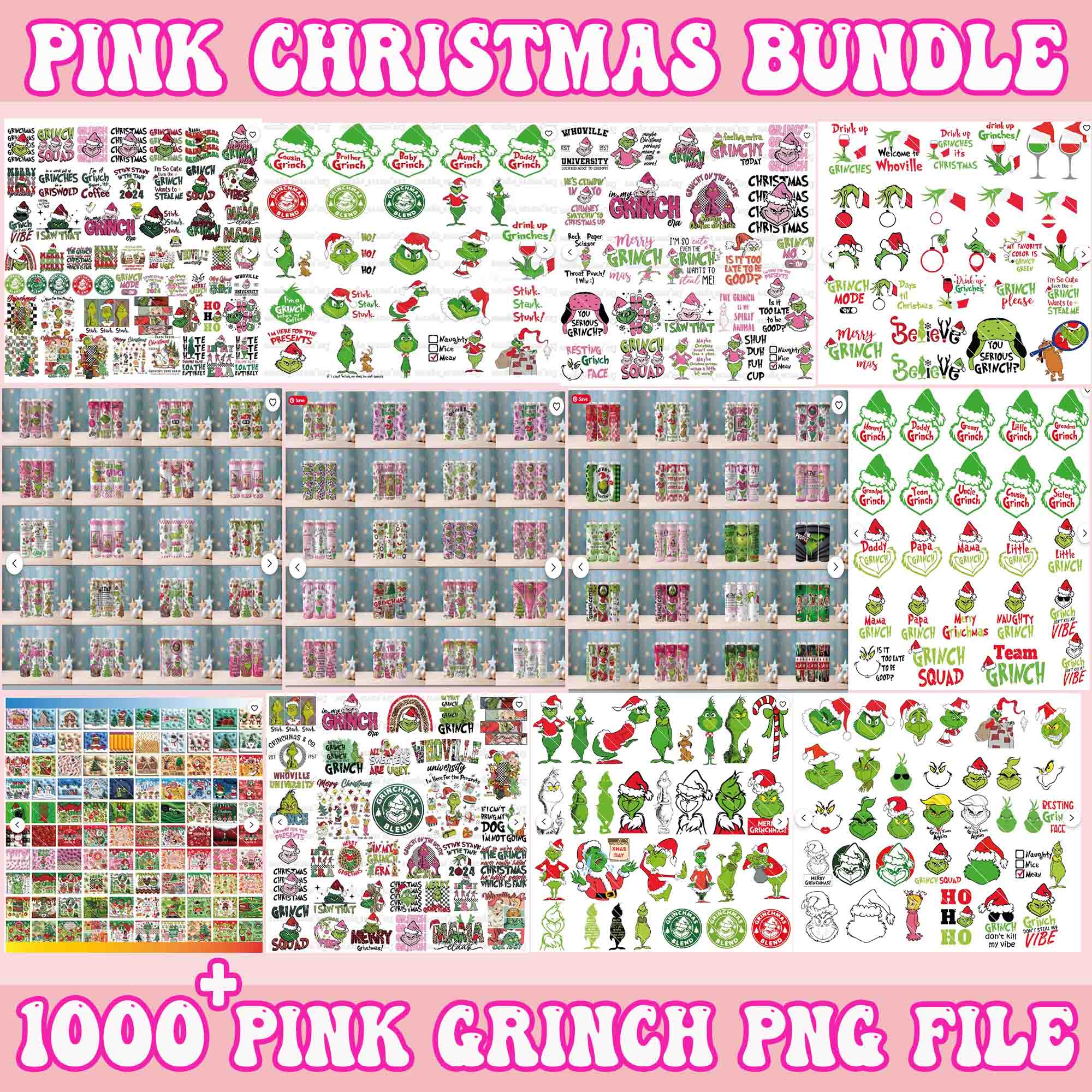 1000+ File Grinch Christmas Bundle, Grinch Bundle Png, Pink Christmas Bundle Png, Merry, Tumbler, Grnichmas Png, Retro Grinc Png, Christmas