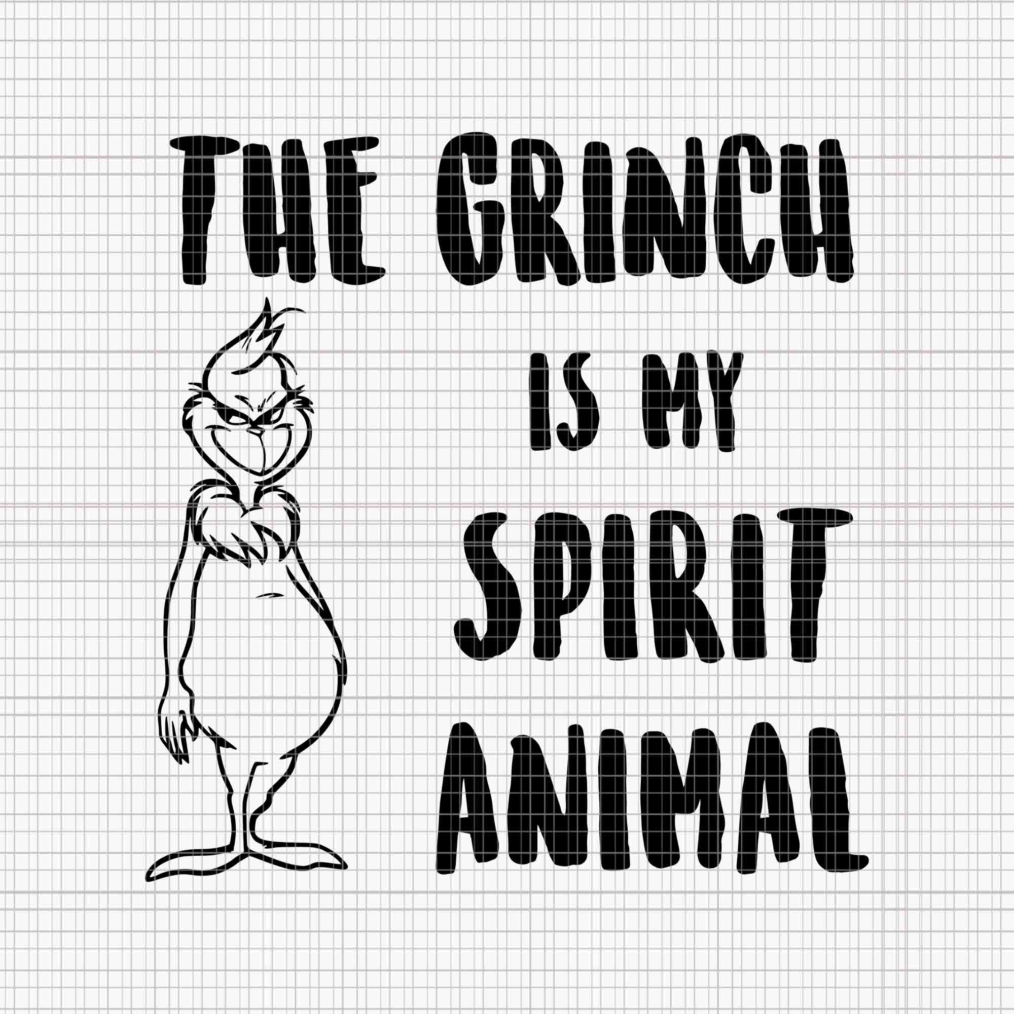 The Grinch Is My Spirit Animal Svg, Pink Christmas Svg, Pink Grinchmas Svg, Grinchmas Svg, Pink Grinch Svg