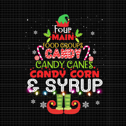 Four Main Food Groups Elf Buddy Christmas Png, ELF Christmas Png, ELF Xmas Png