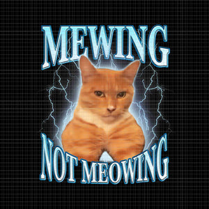 Cat Meme Mewing LooksMax Png, Meowing Cat Trend Png, Mewing Not Meowing Cat Png