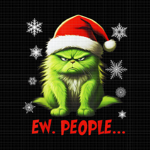 Cat Ew People Png, Meowy Cat Christmas Png, Meowy Xmas Png, Ew People Christmas Png