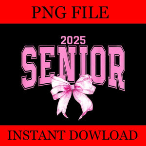 Class of 2025 coquette bow png, senior 2025 coquette bow png