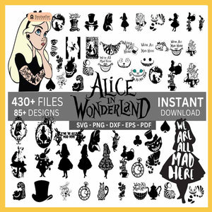 Alice in Wonderland Bundle Svg