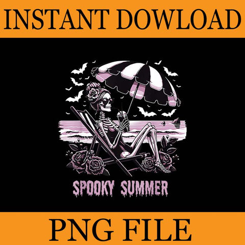 Spooky Summer Skeleton Halloween PNG, Summer Vibes Spooky Season PNG