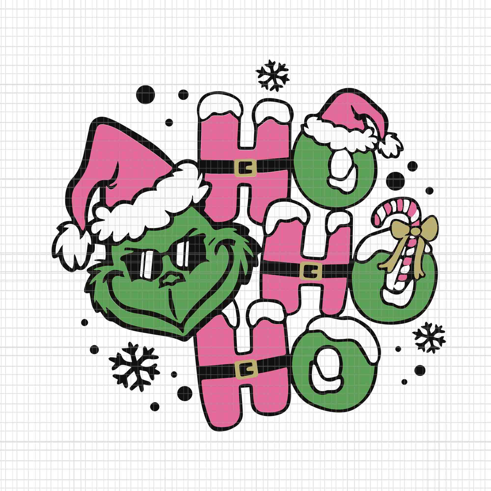 Ho Ho Ho Grinch Santa Christmas PNG, Grinch Christmas PNG, Christmas P