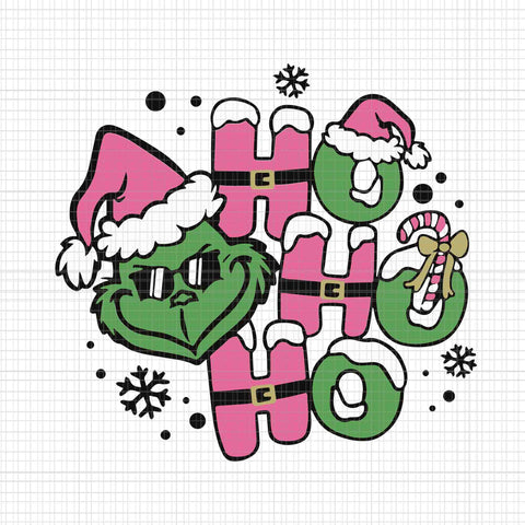 Face Grinch Ho Ho Ho Png, Pink Grinch Png, Pink Christmas Png, Pink Grinchmas Png, Ginchmas Png