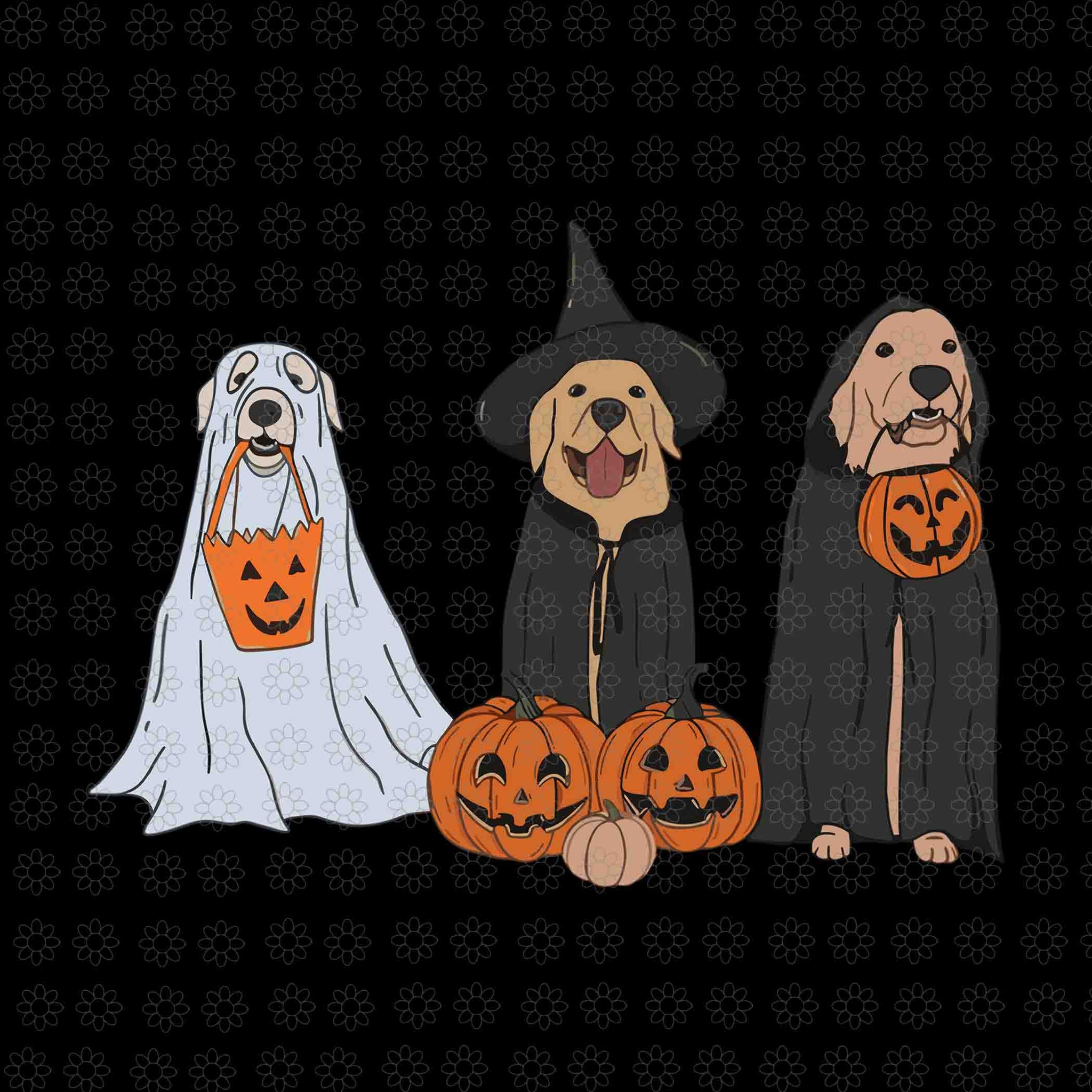 Halloween Labrador Golden Retriever Ghost Dog Witch Png, Golden Retriever Halloween png, Ghost Dog Png, Dog Halloween Png, Halloween Png