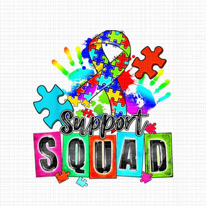 Support Squad Autism Awareness Month Ribbon Png