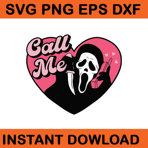 Call Me Ghost Halloween SVG, Pink Ghost Halloween SVG