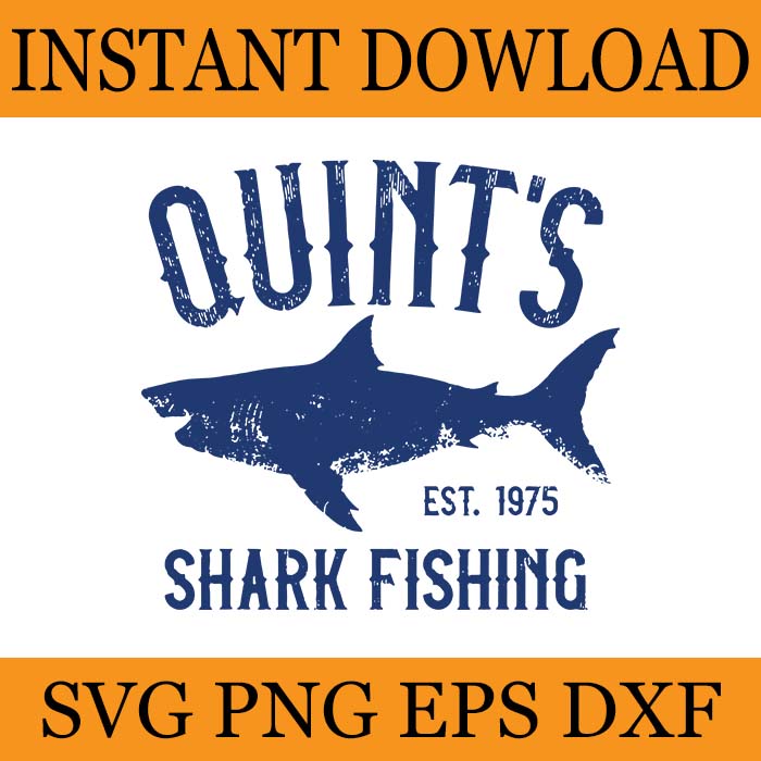 Vintage Quint's Shark Fishing 1975 SVG