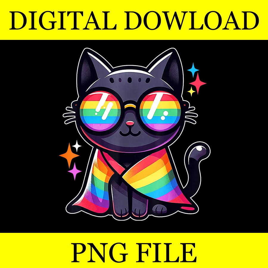 Cat Gay Pride Rainbow LGBTQ PNG, Cat Gay PNG, Cat LGBT PNG