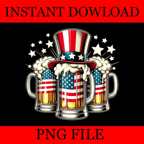 Beer American Flag USA 4th Of July PNG, Beer 4TH Of July PNG